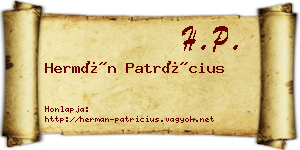 Hermán Patrícius névjegykártya